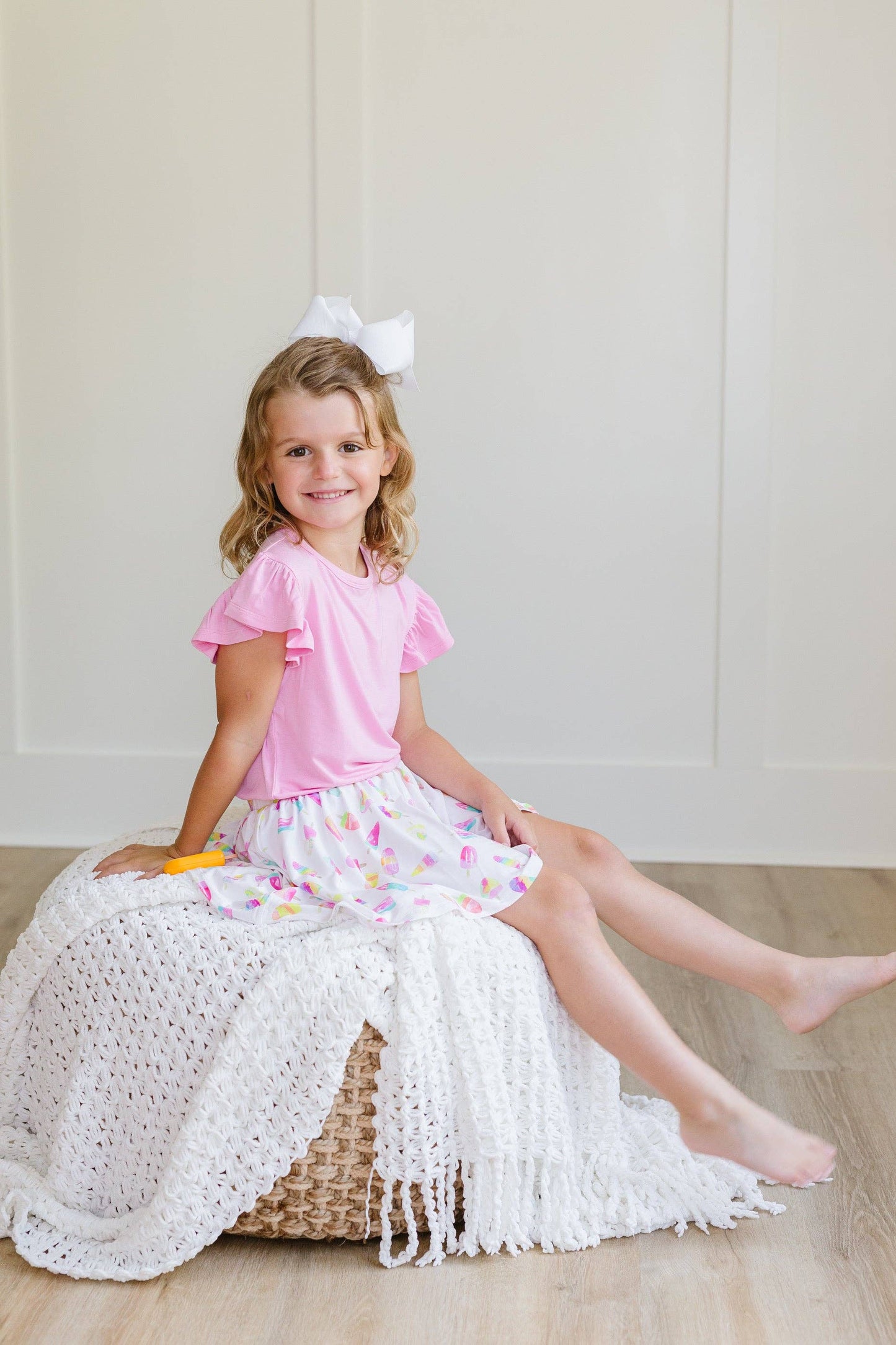Sweet Bay Pink Ruffle Cap Sleeve T-shirt