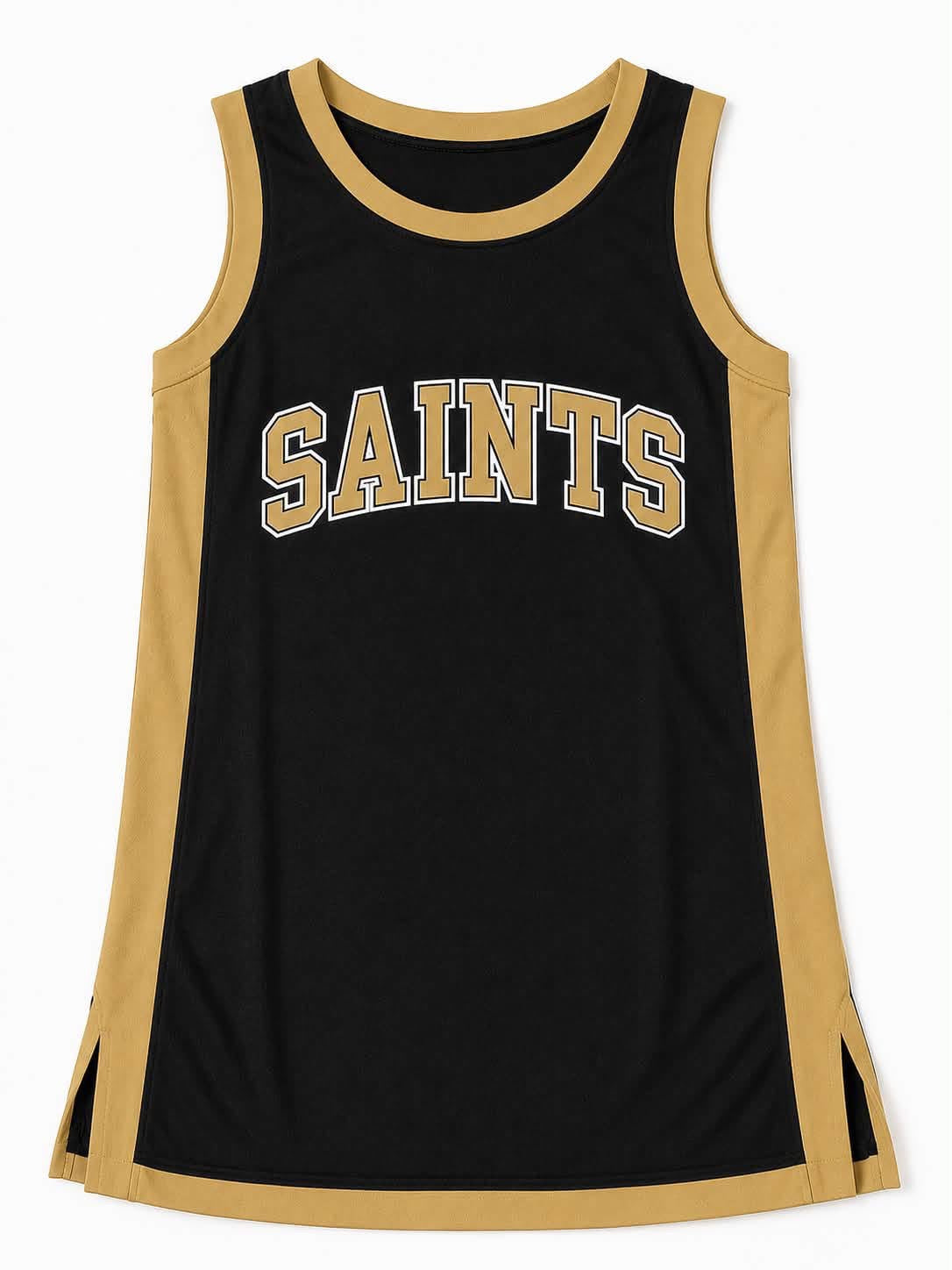 PRE-ORDER Saints embroidered appliqué dress