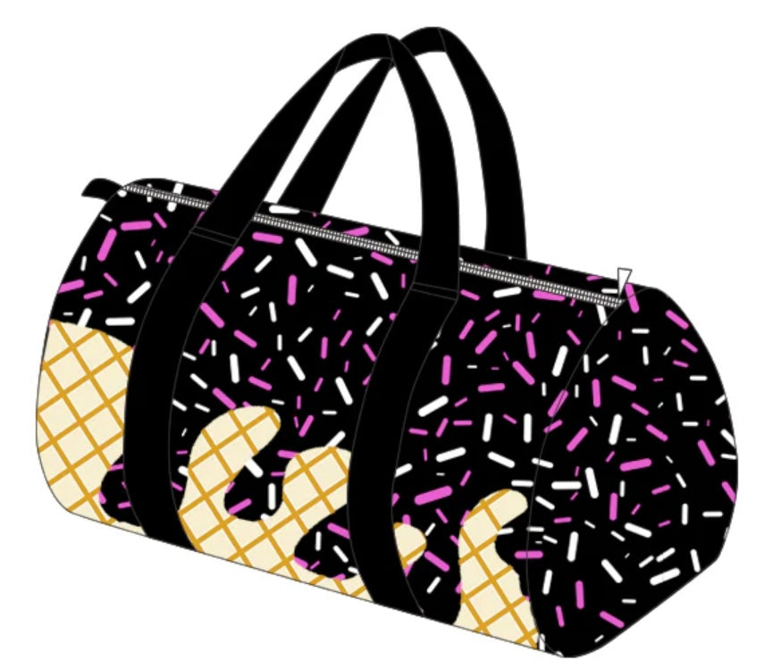 Black drip duffle