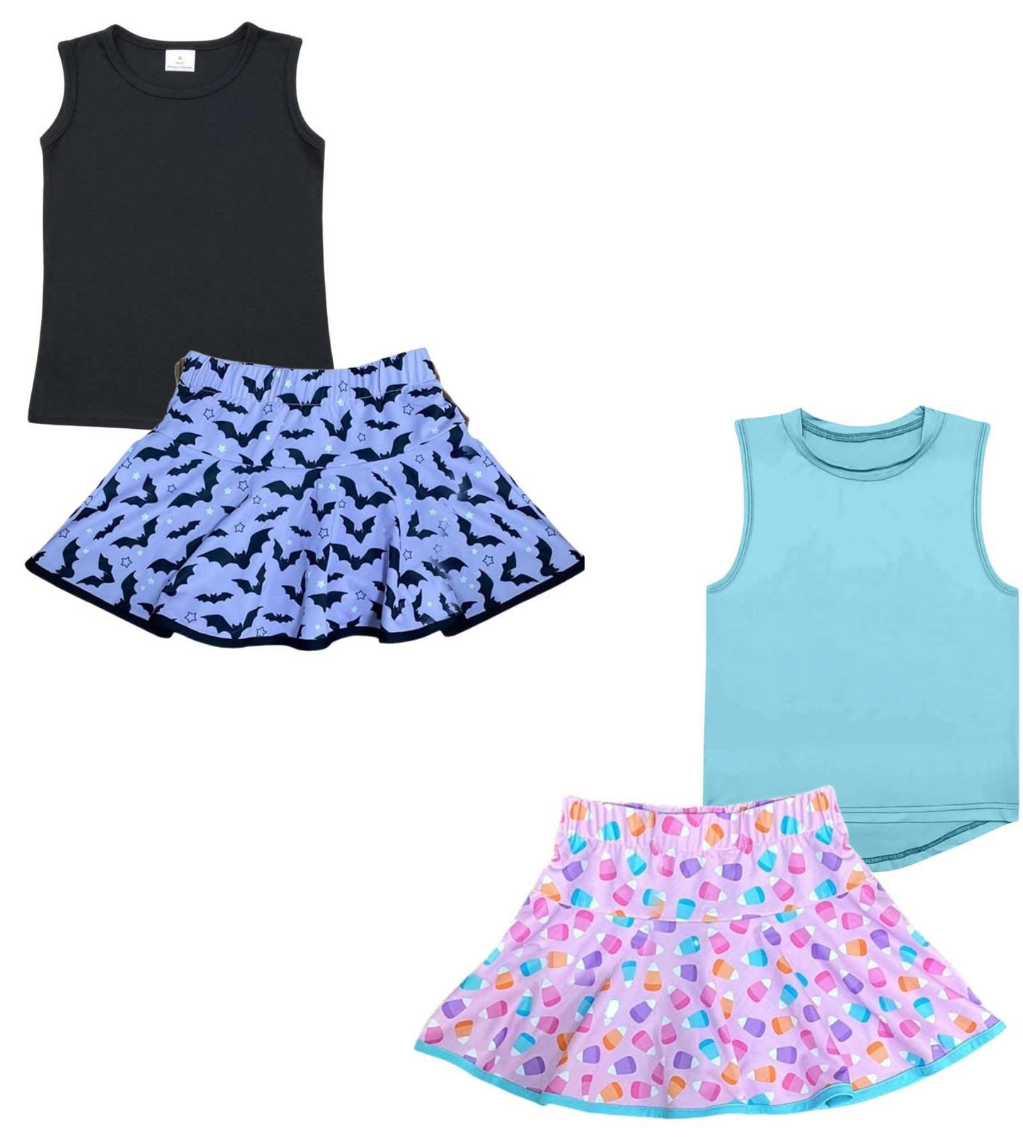 Bats / Candy Corn SKORT in stock