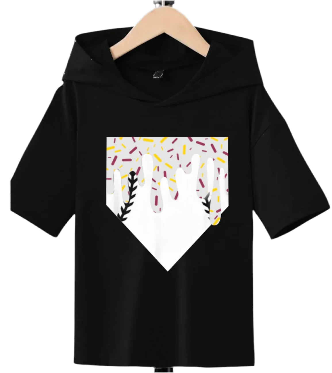 Black hooded tee