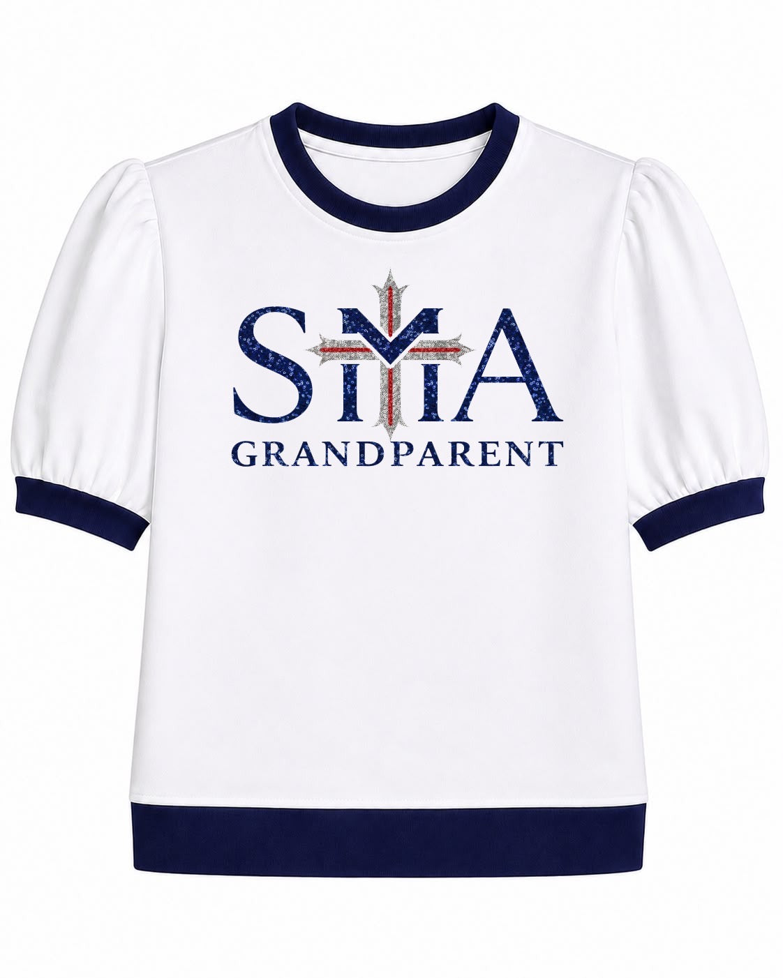 PRE-ORDER SMA grandparent sequin short sleeve sweater