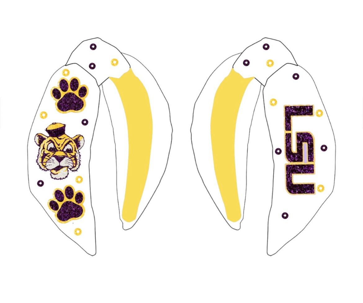 LSU headband purple / white