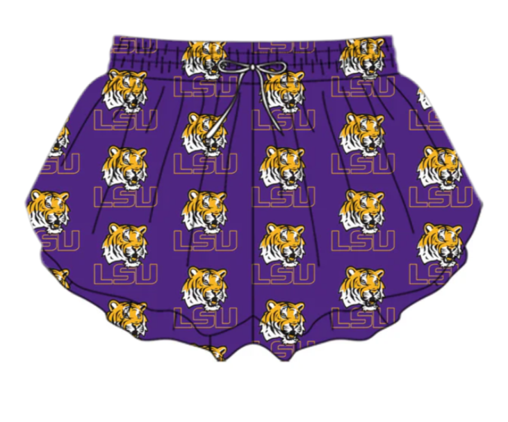 LSU Tiger face butterfly shorts