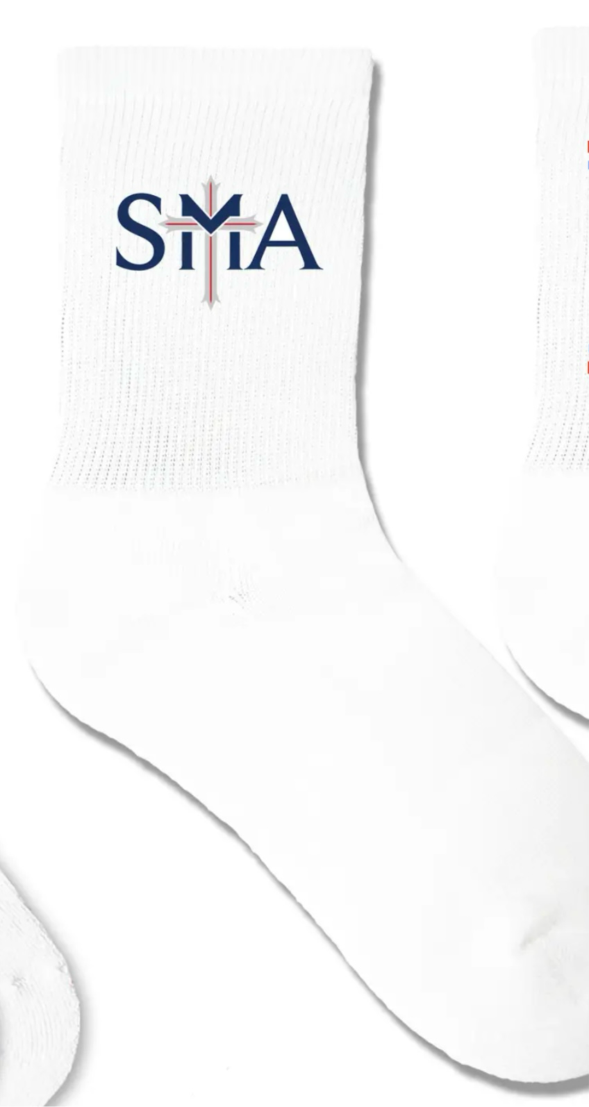 SMA white socks -kids IN STOCK