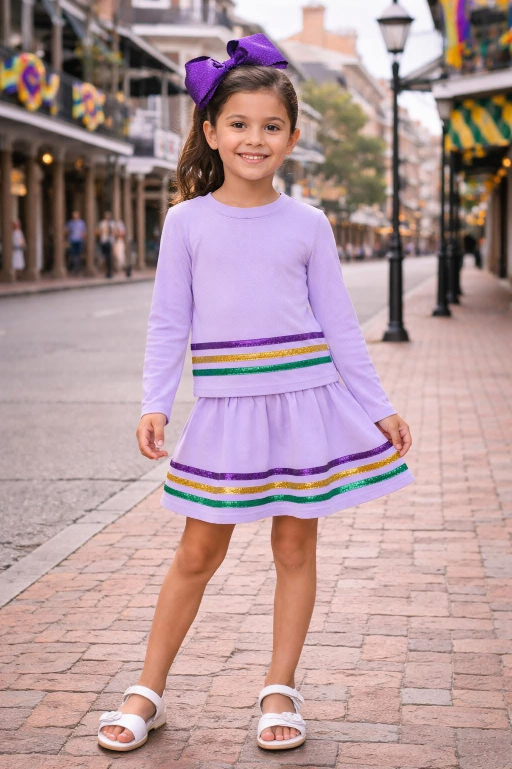 Mardi Set purple / stripe (shorter version)