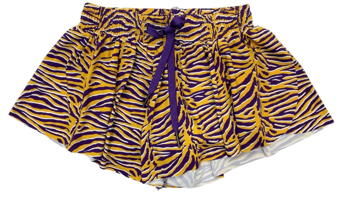 LSU tiger stripes butterfly shorts