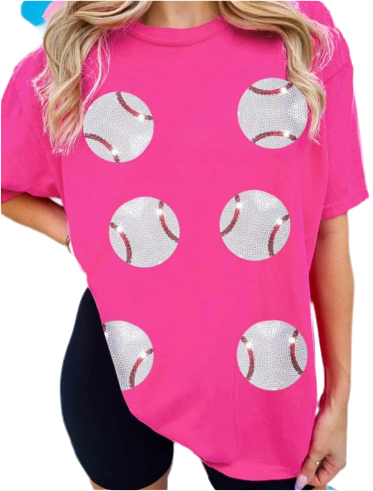 Hot pink baseball shirt