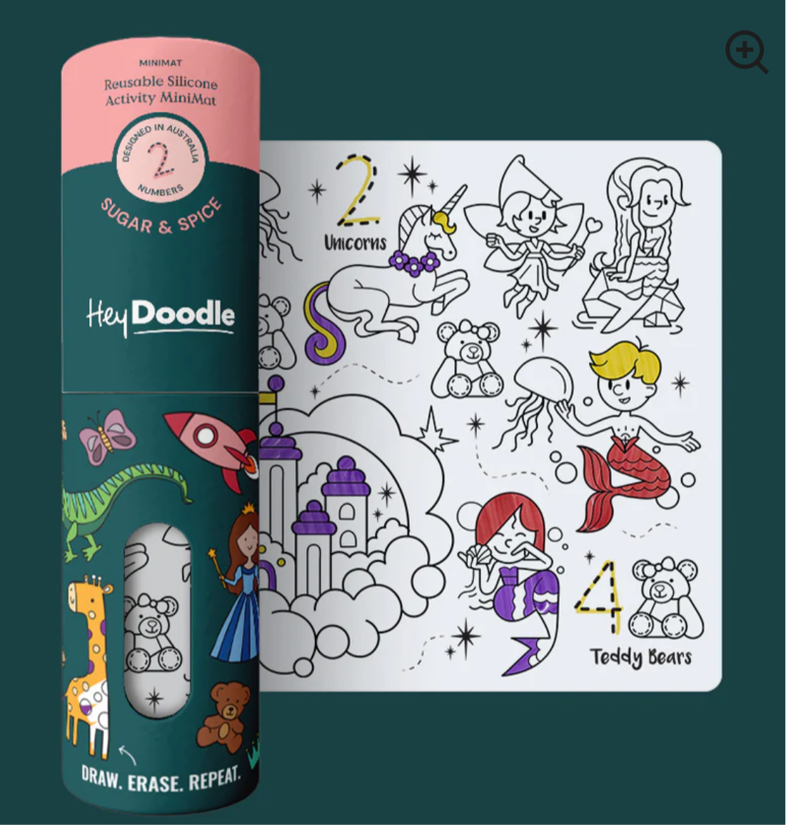 HeyDoodle MINI reusable silicone coloring mat 8x11”