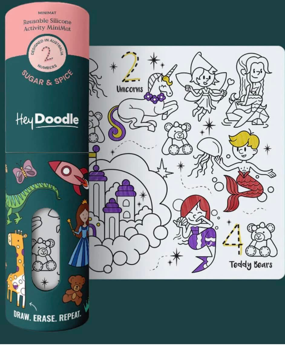 HeyDoodle MINI reusable silicone coloring mat 8x11”