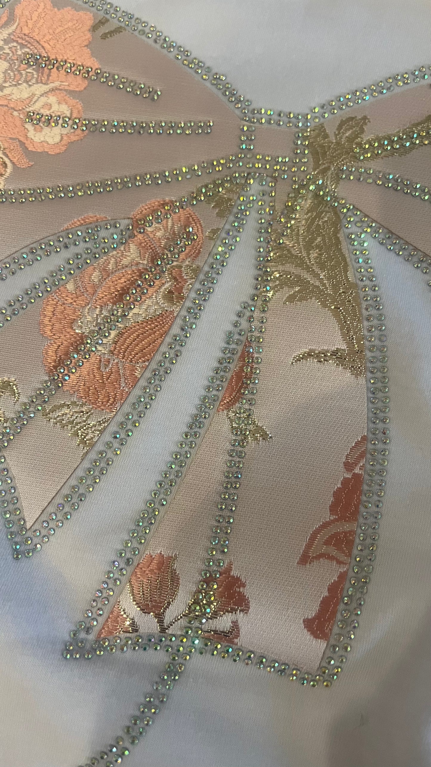 Rhinestone floral bow crop