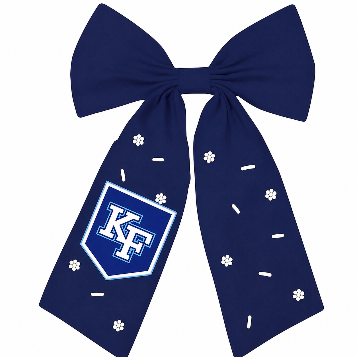 Light Blue or Navy beaded shield bow