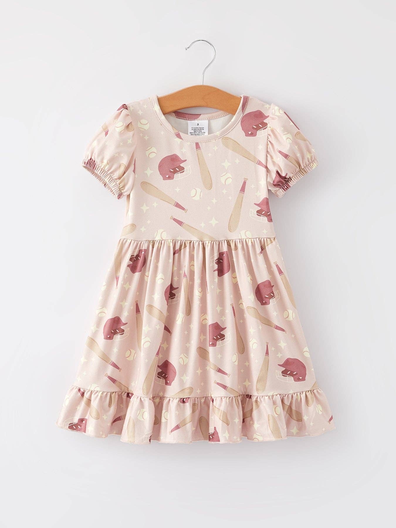Baseball dress soft pink