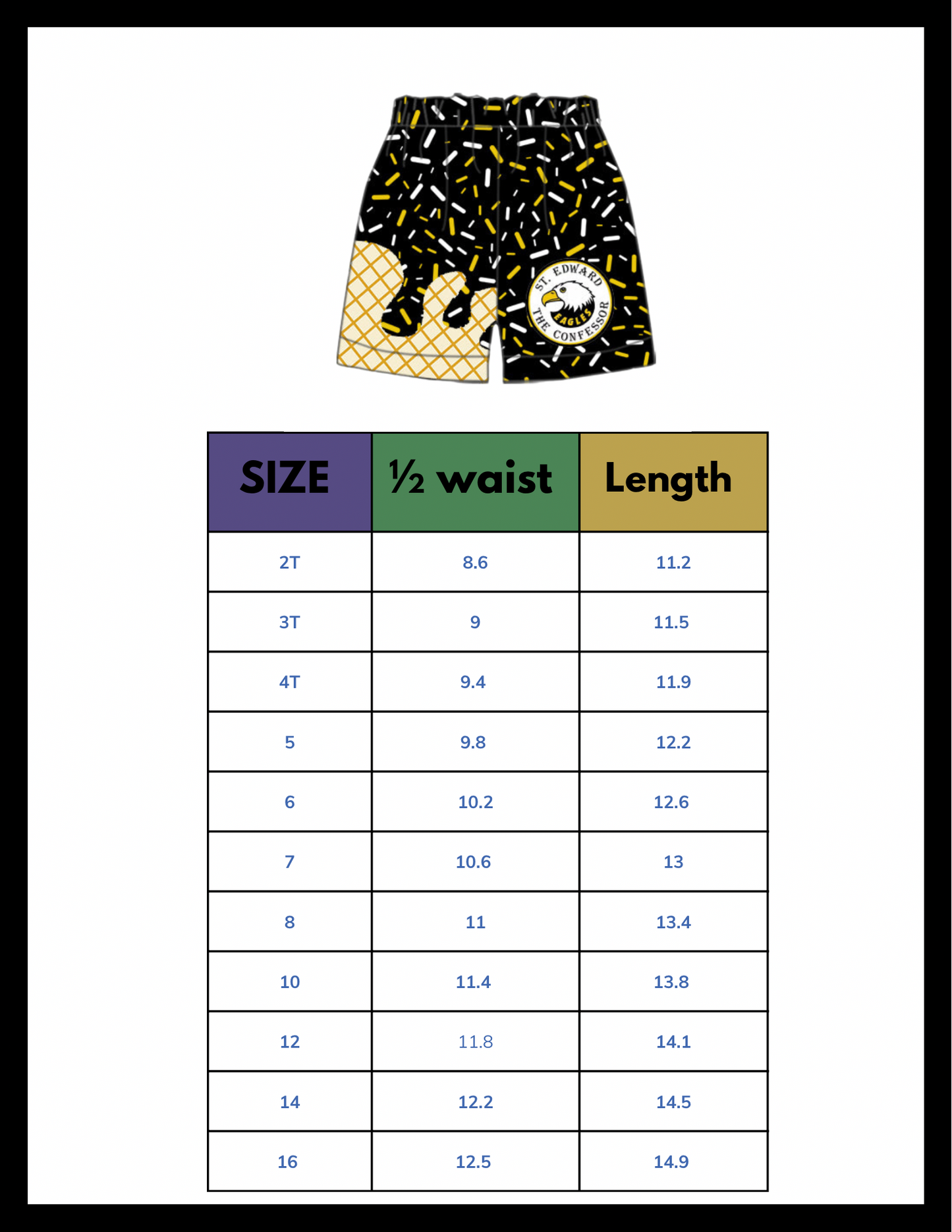 St. Edward boys shorts