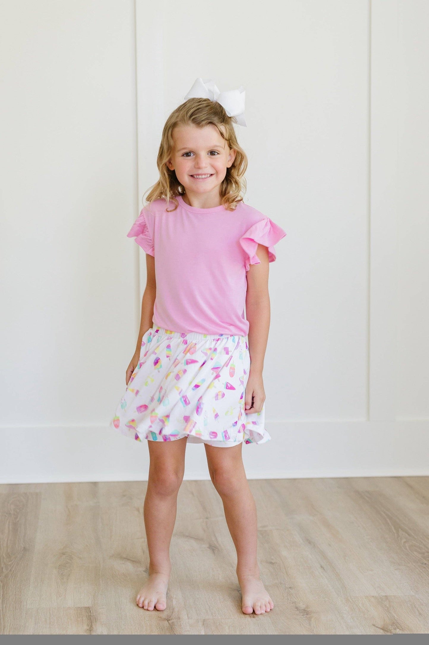 Sweet Bay Pink Ruffle Cap Sleeve T-shirt