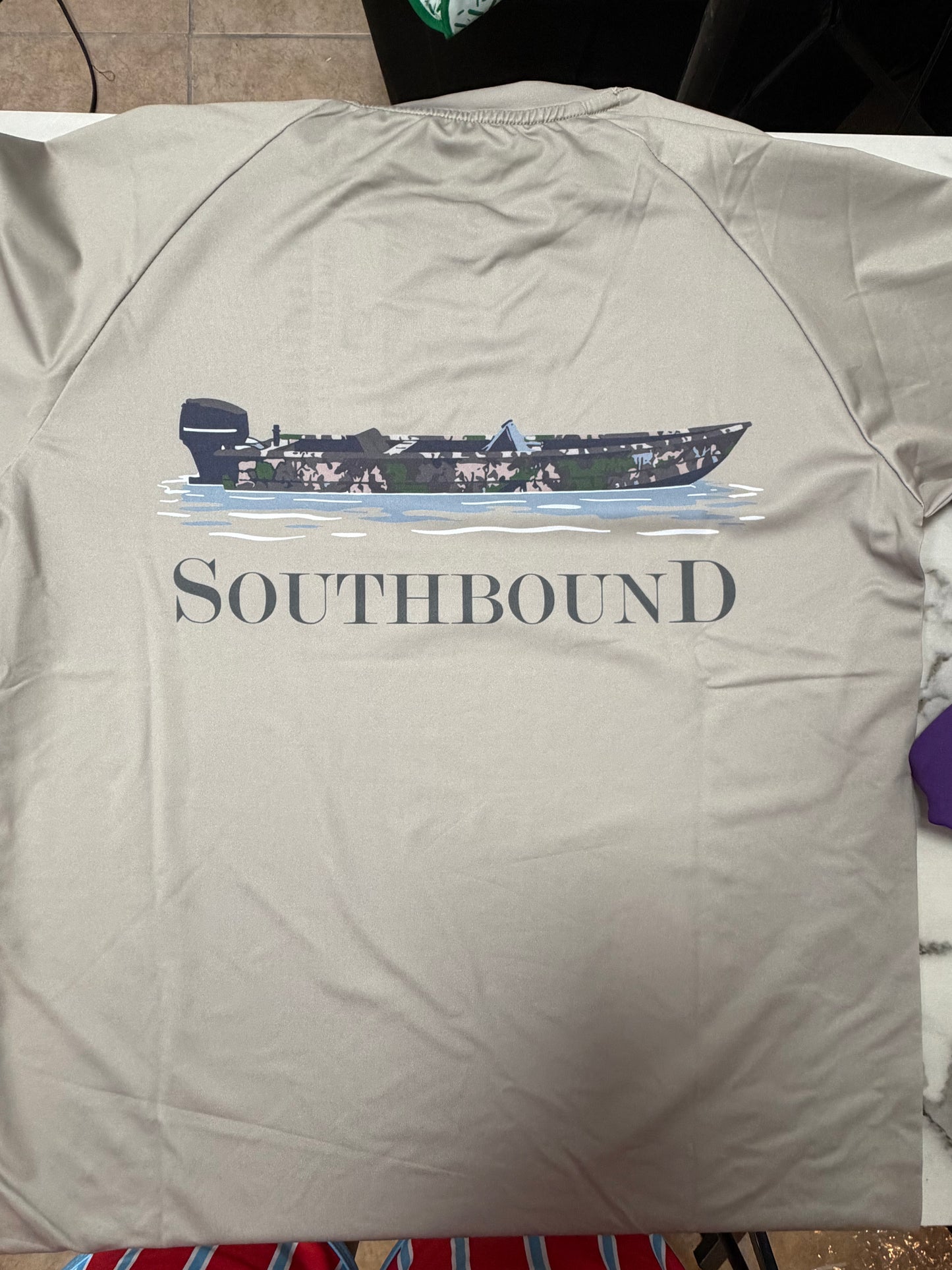 Southbound camo boat