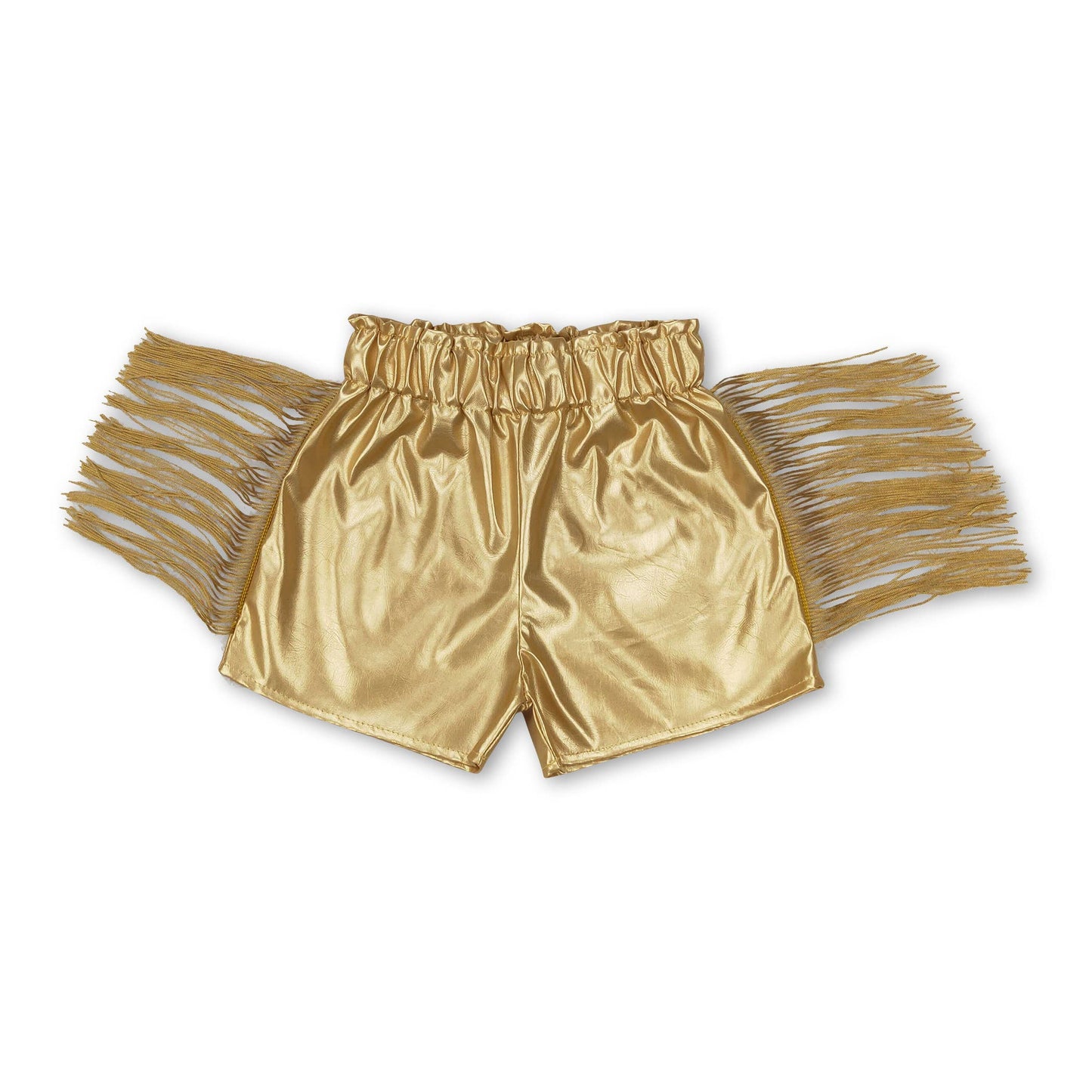 Gold leather tassels shorts