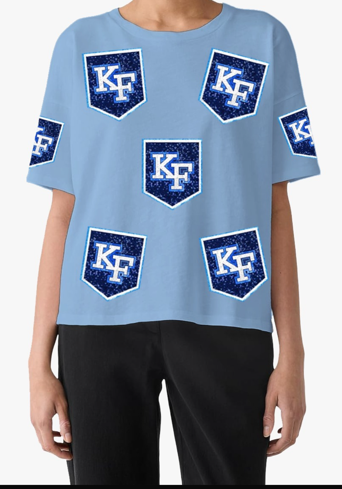 Multi Shield sequin boxy tee