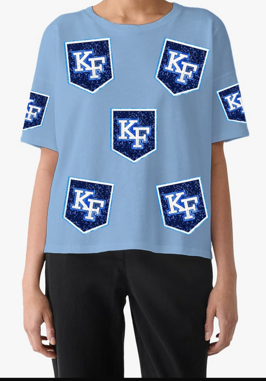 Multi Shield sequin boxy tee (real sequin)