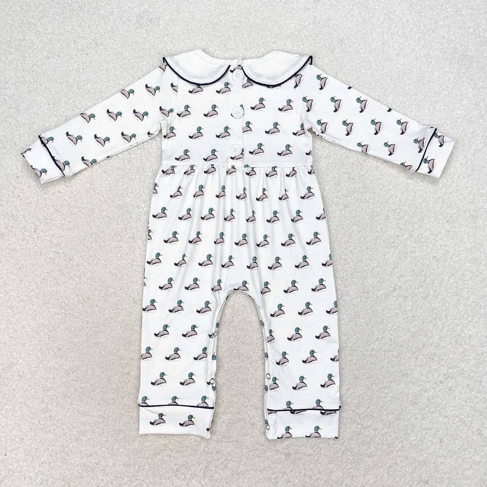 Baby Infant Boys Long Sleeve Ducks Collar Rompers