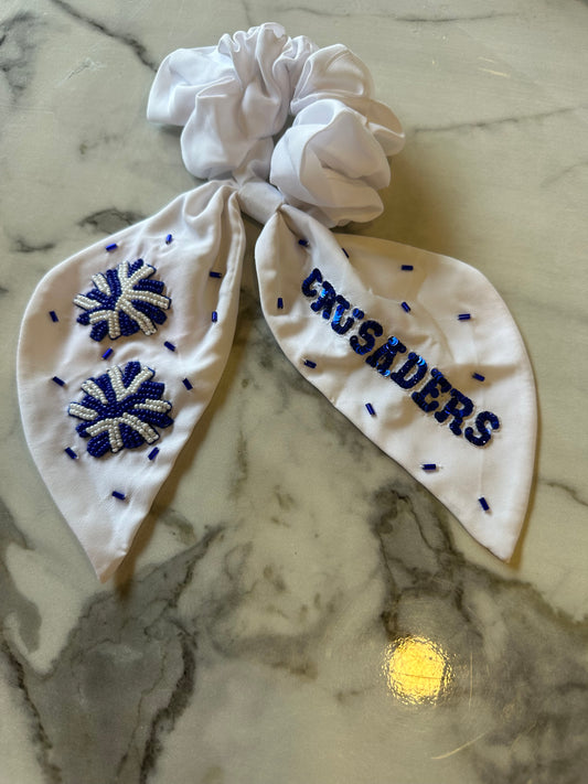 Crusaders Pom scrunchie