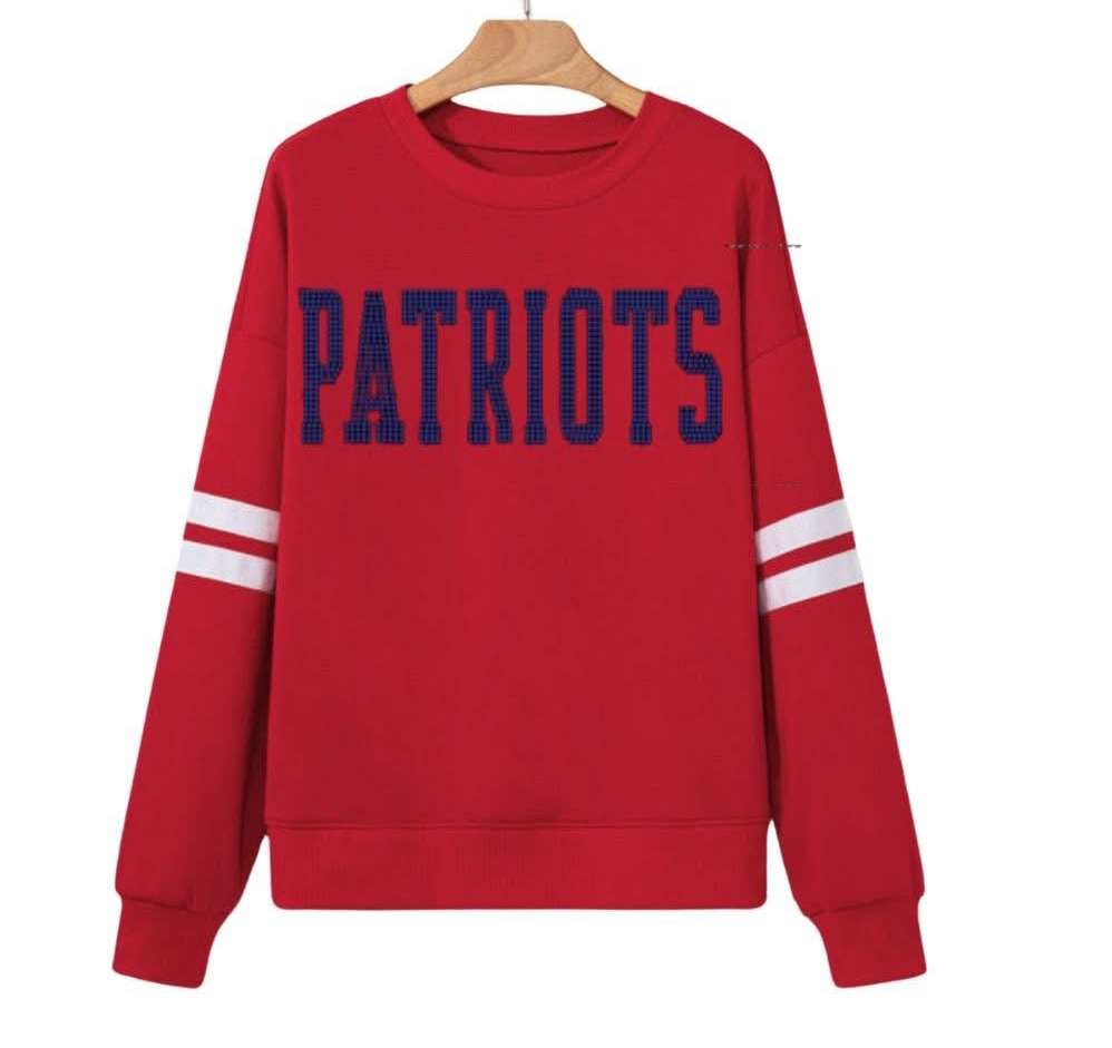Patriots rhinestone varsity sweater