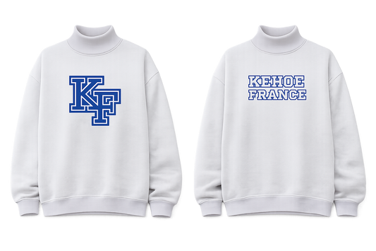 Oversized Mock neck vinyl / printed double sided