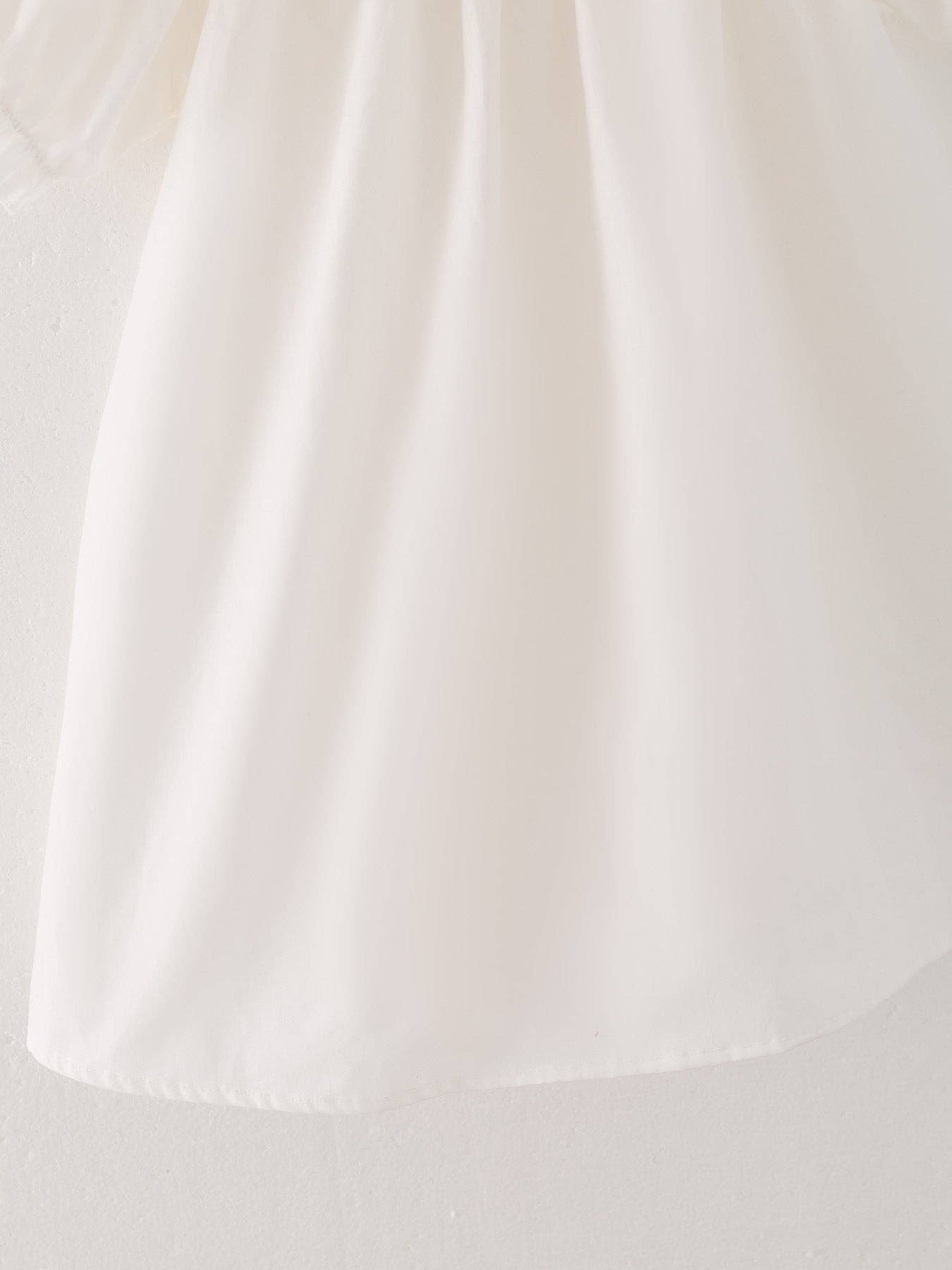 White Smocking Embroidered Crucifix Girls Dress