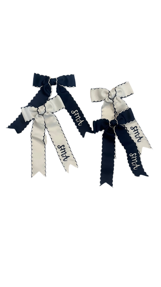 SMA embroidered bow (white or navy)