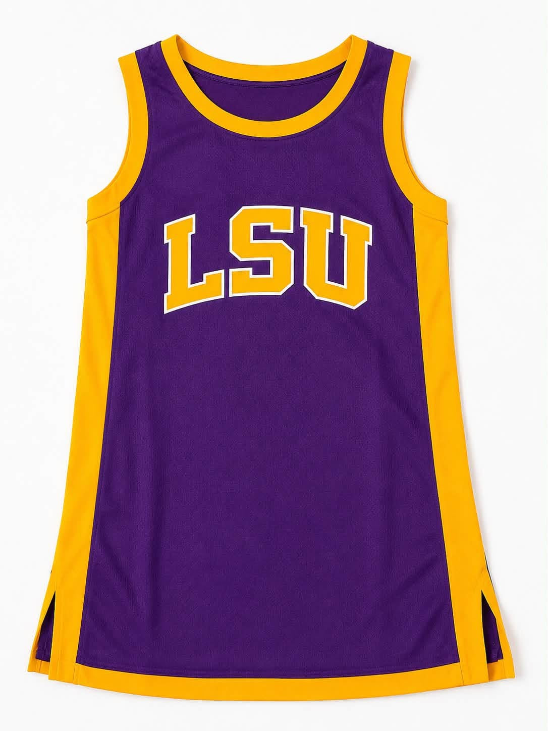 PRE-ORDER LSU embroidered appliqué dress