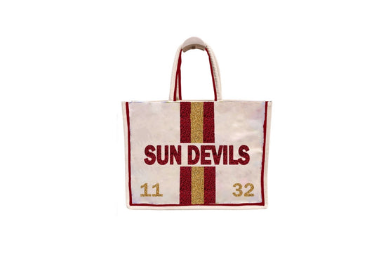 Sun Devils custom hand beaded tote (message with custom details )
