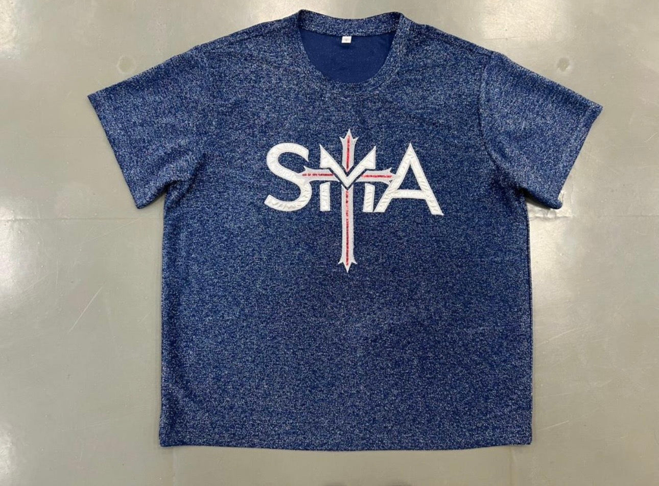 PRE-ORDER navy Shimmer SMA foil shirt