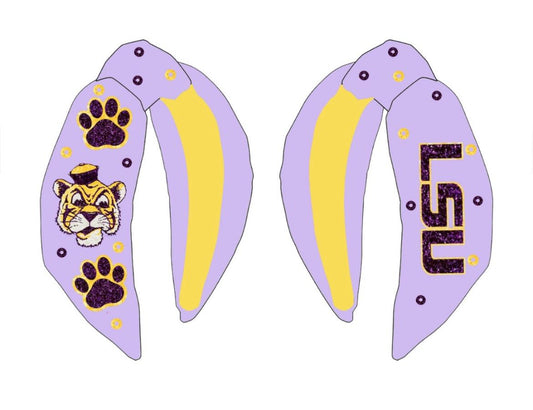LSU headband purple / white