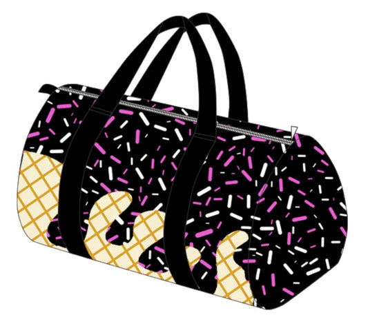 Black drip duffle