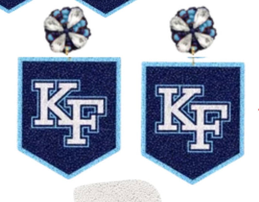 KF beaded shield earrings