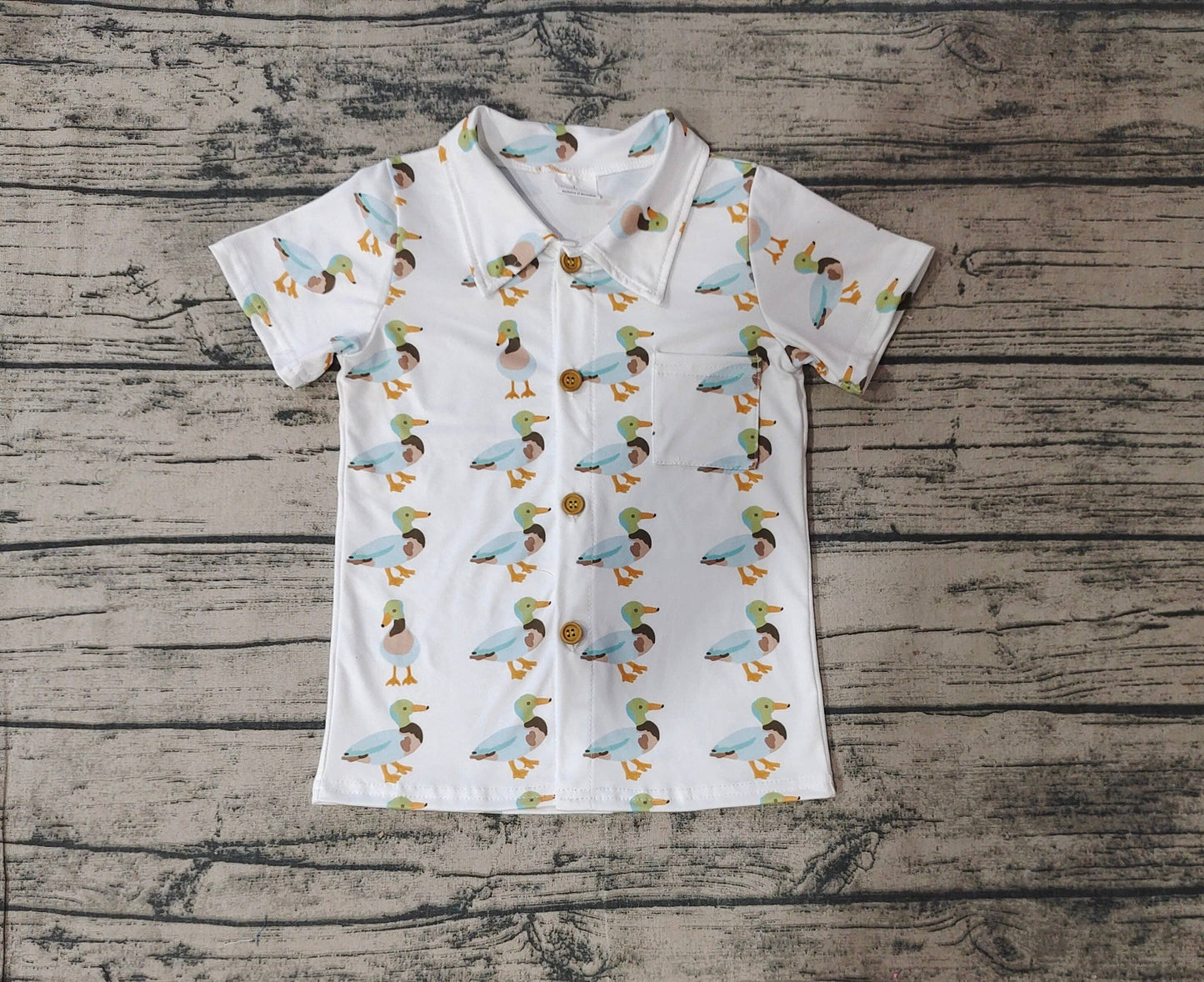 Baby Boys Duck Buttons Short Sleeve Tee Shirts Tops