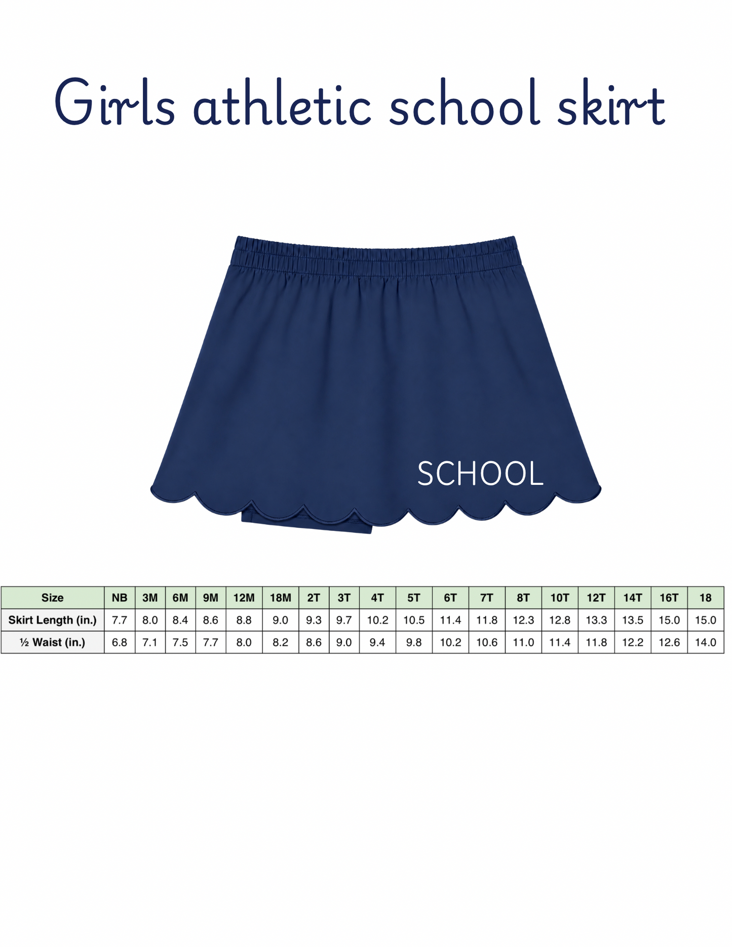 SMA navy skort PRE-ORDER eta Oct