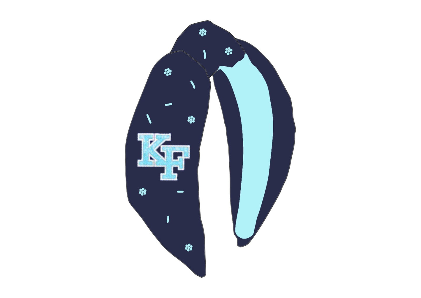 Navy beaded KF headband