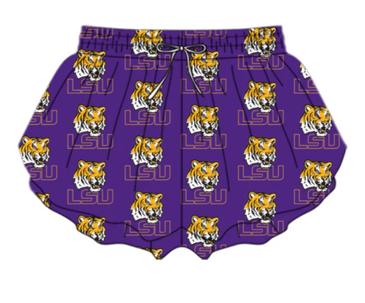 LSU Tiger face butterfly shorts