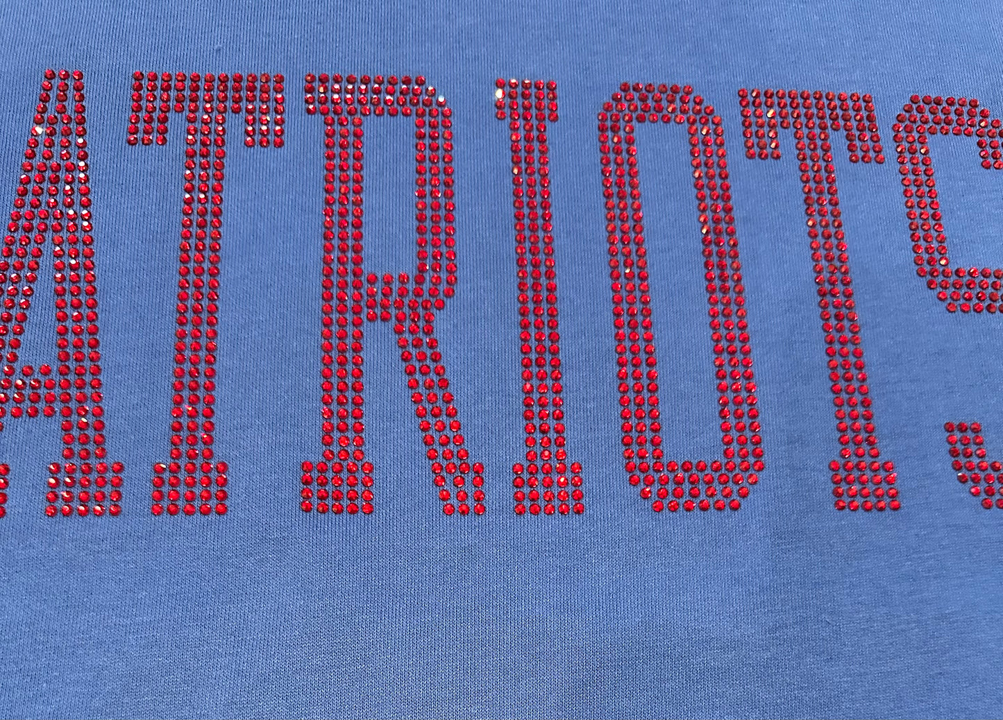 Patriots rhinestone varsity sweater pre-order