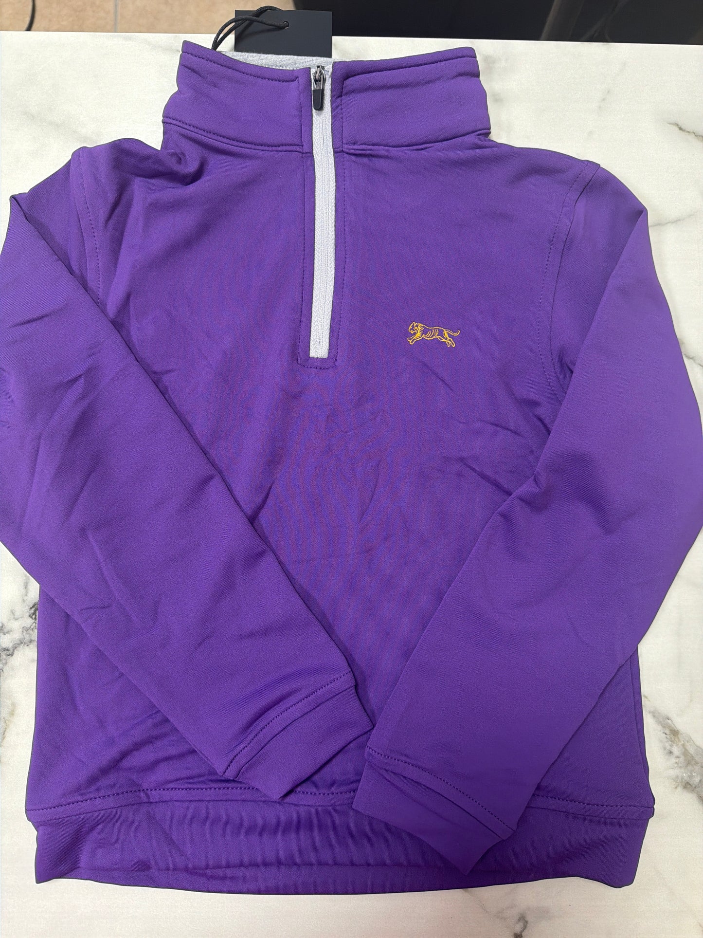 Tiger Quarter zip purple