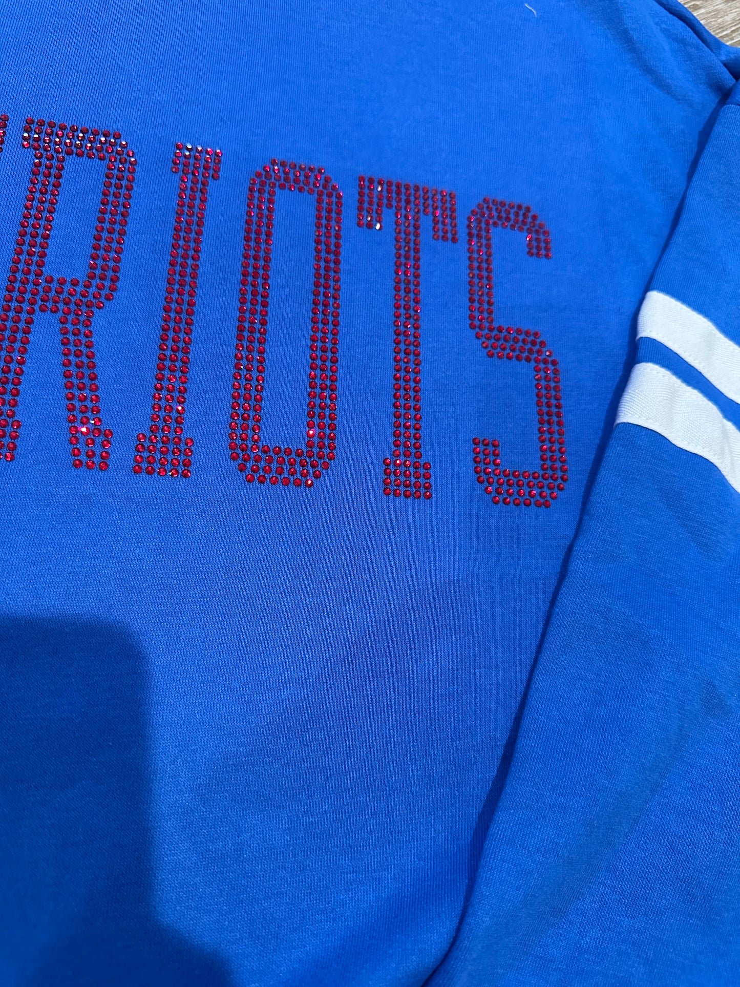 Patriots rhinestone varsity sweater pre-order