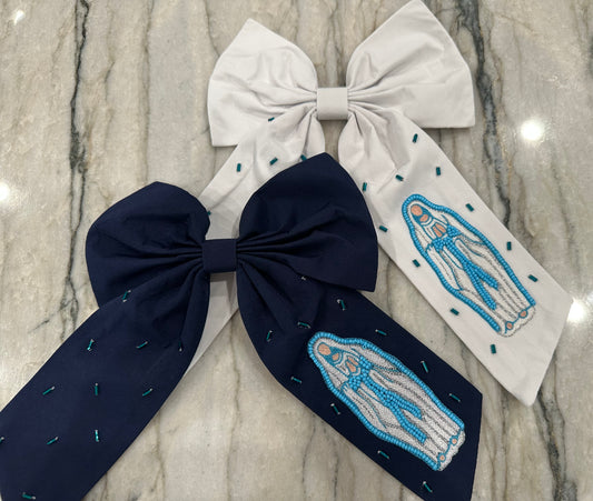 Mary bow navy or white