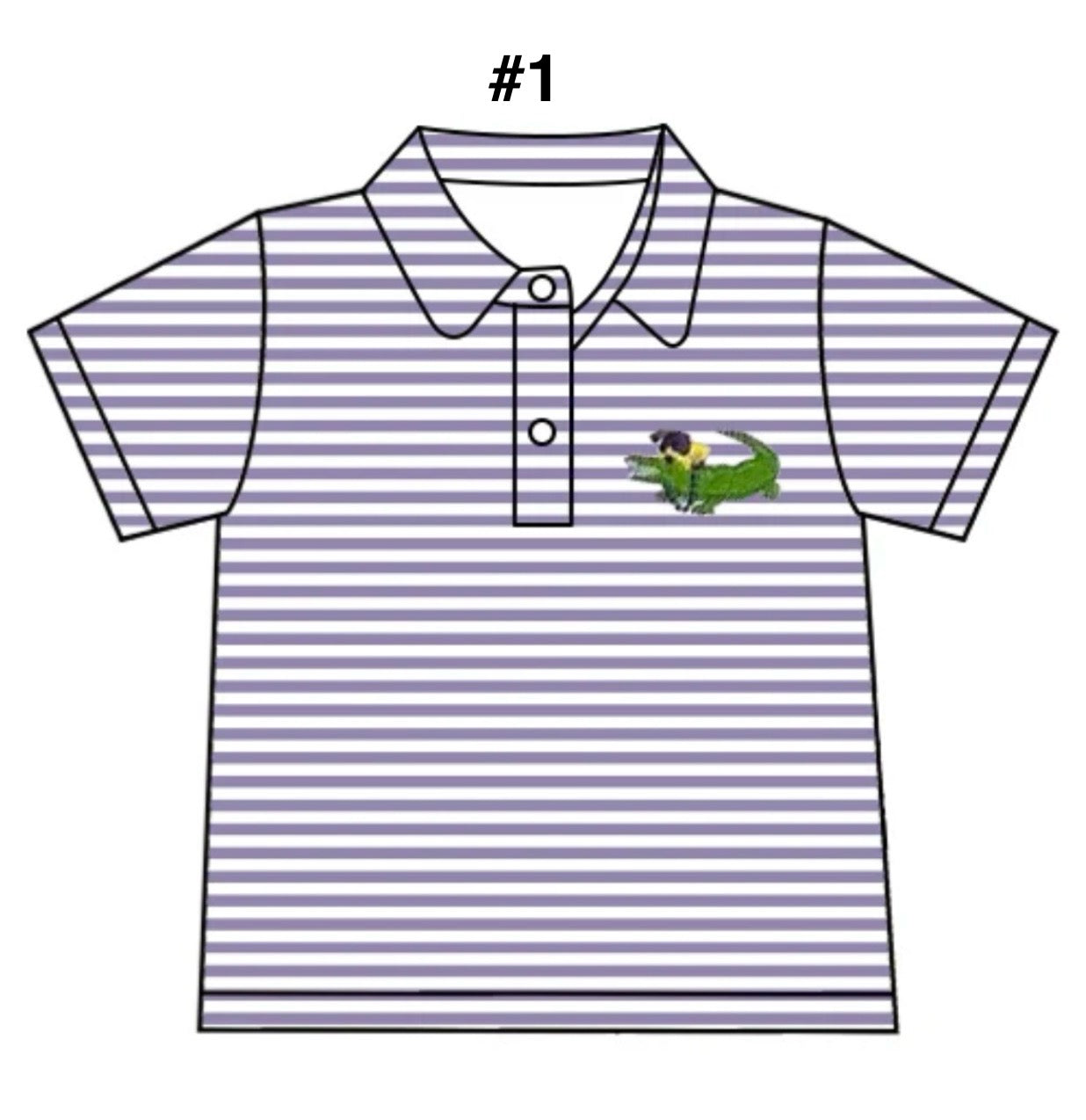 BOYS Mardi Gras Alligator Polo