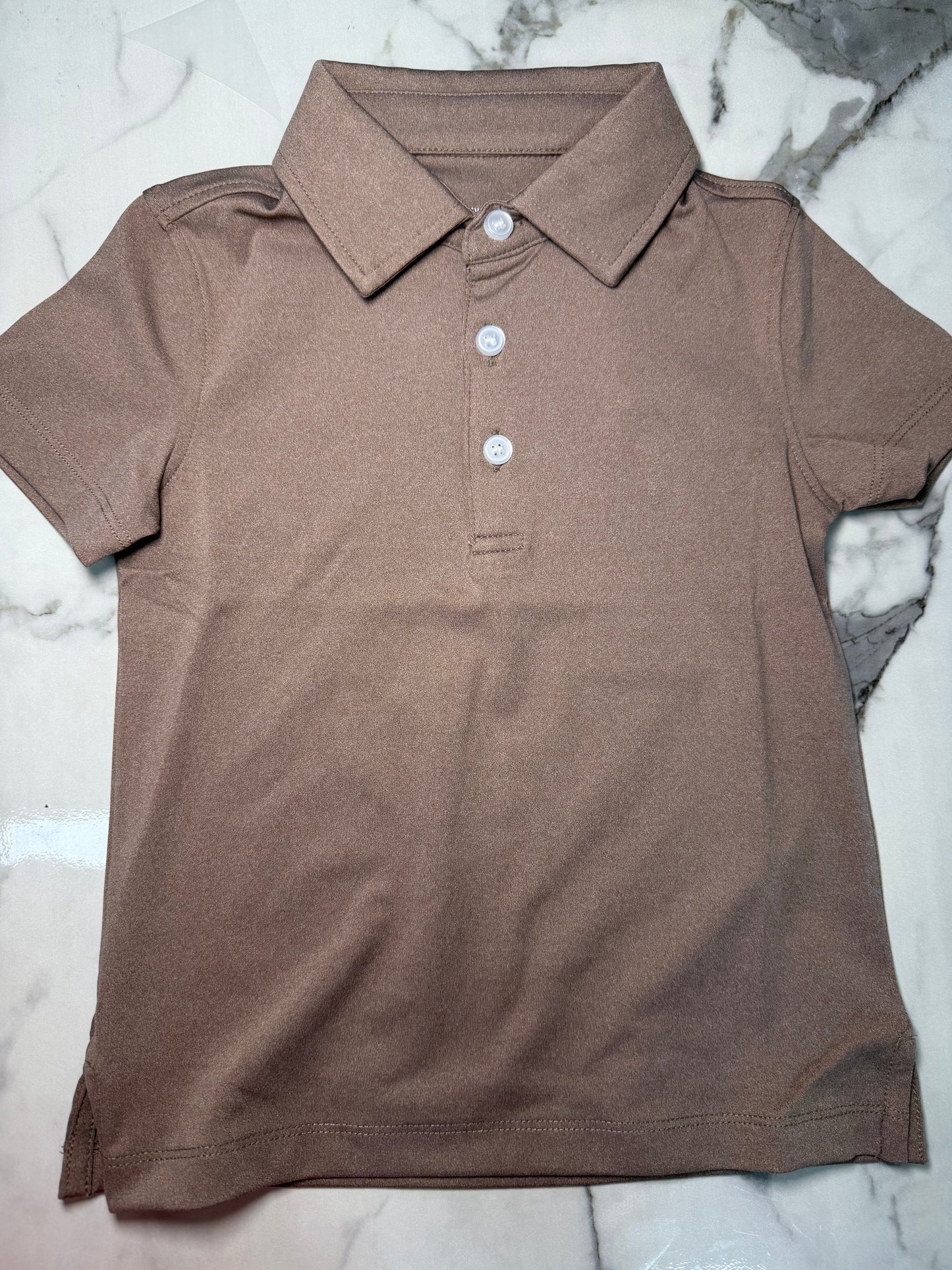 Kids polo brown heather