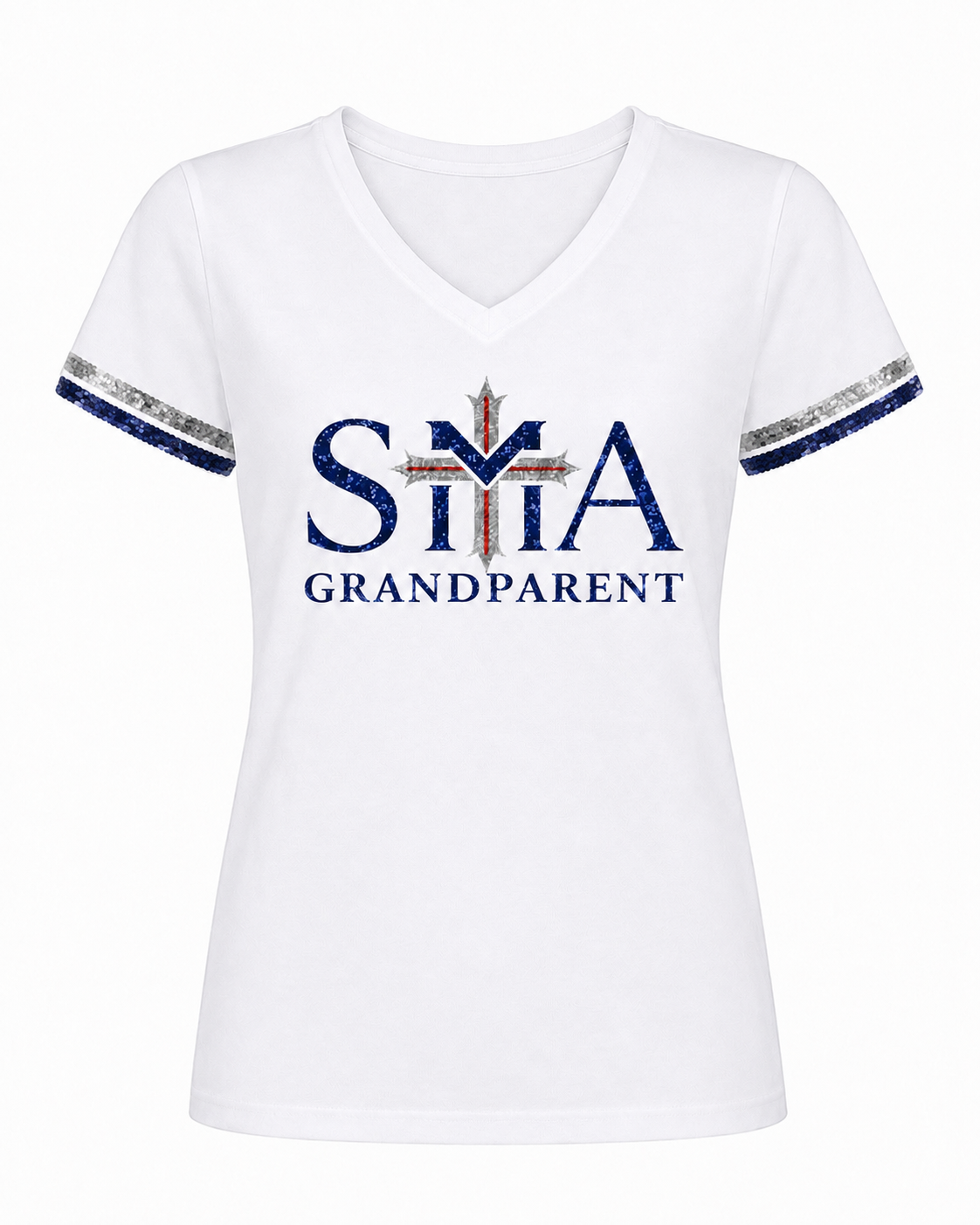 SMA Grandparent SEQUIN v-neck t-shirt