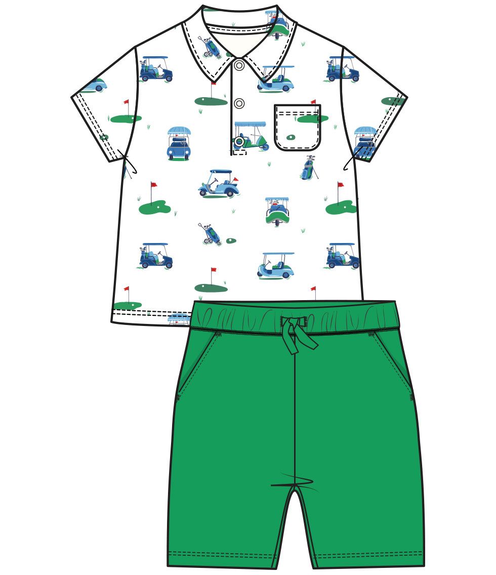 Angel Dear Green Vintage Golf Carts