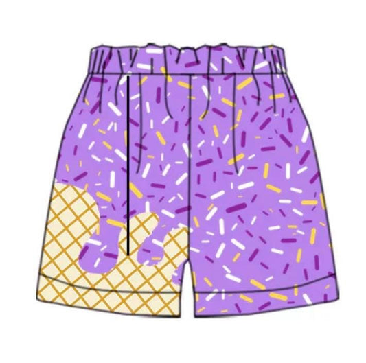 LSU (no logo) Purple drip shorts IN STOCK